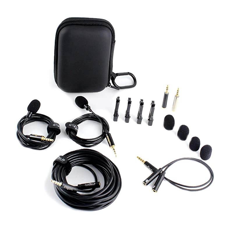 Mini Lavalier Lapel Omnidirectional Condenser Microphone Compatible with iPhone Android Windows Cellphones Clip On Interview Video Voice Podcast Noise Cancelling Mic Blogger Vlogger