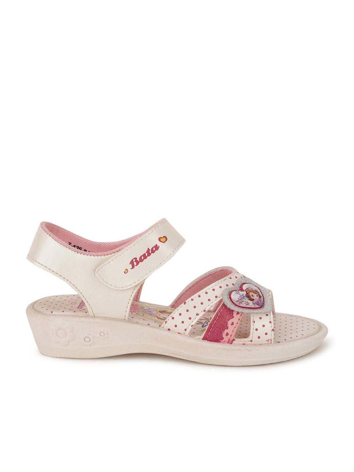 Bubblegummers by Bata Kids White & Red Ankle Strap Sandals