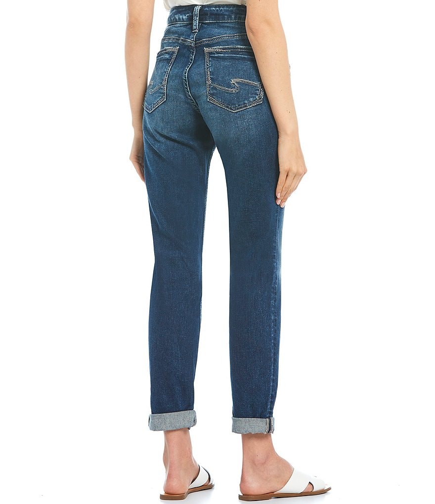 Silver Jeans Co. Boyfriend Mid Rise Rolled Cuff Jeans