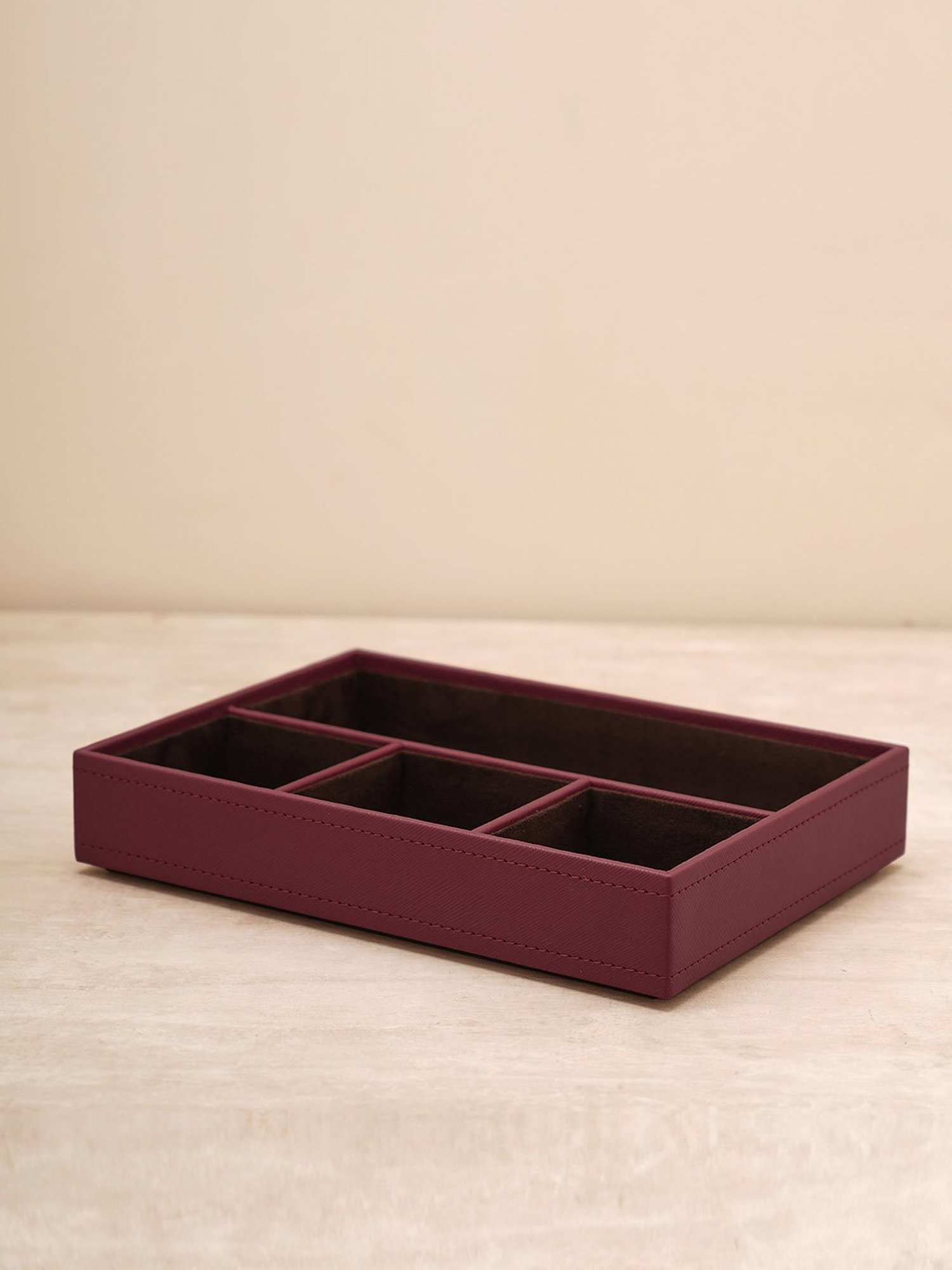 Pure Home and Living Red Leather Solid Organisers