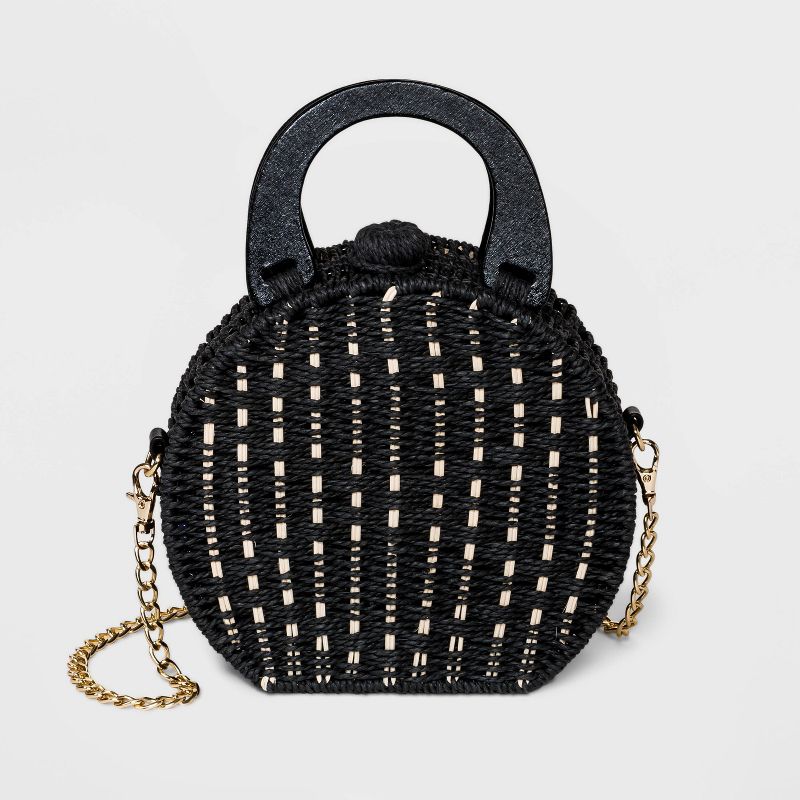 Estee & Lilly Top Handle Hook and Loop Flap Closure Clutch - Black