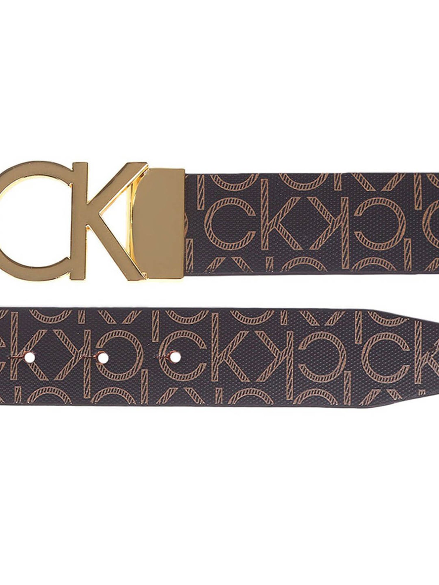 CALVIN KLEIN Brown Logo Leather Belt