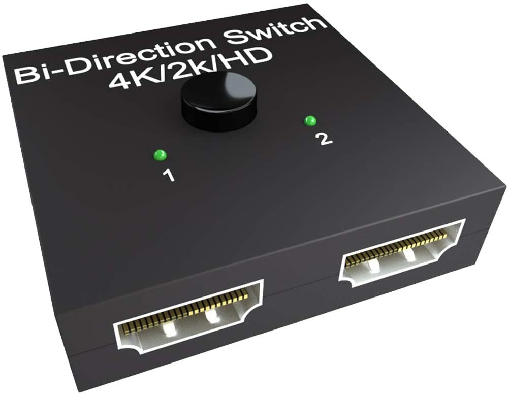 HDMI Bi-Direction Switch,HDMI Splitter, 4K, 2 x 1 or 1 x 2 HDMI Switcher for HDTV,DVD, Satellite,DLP, LCD High-Definition Television and Other Audio-Visual Equipment