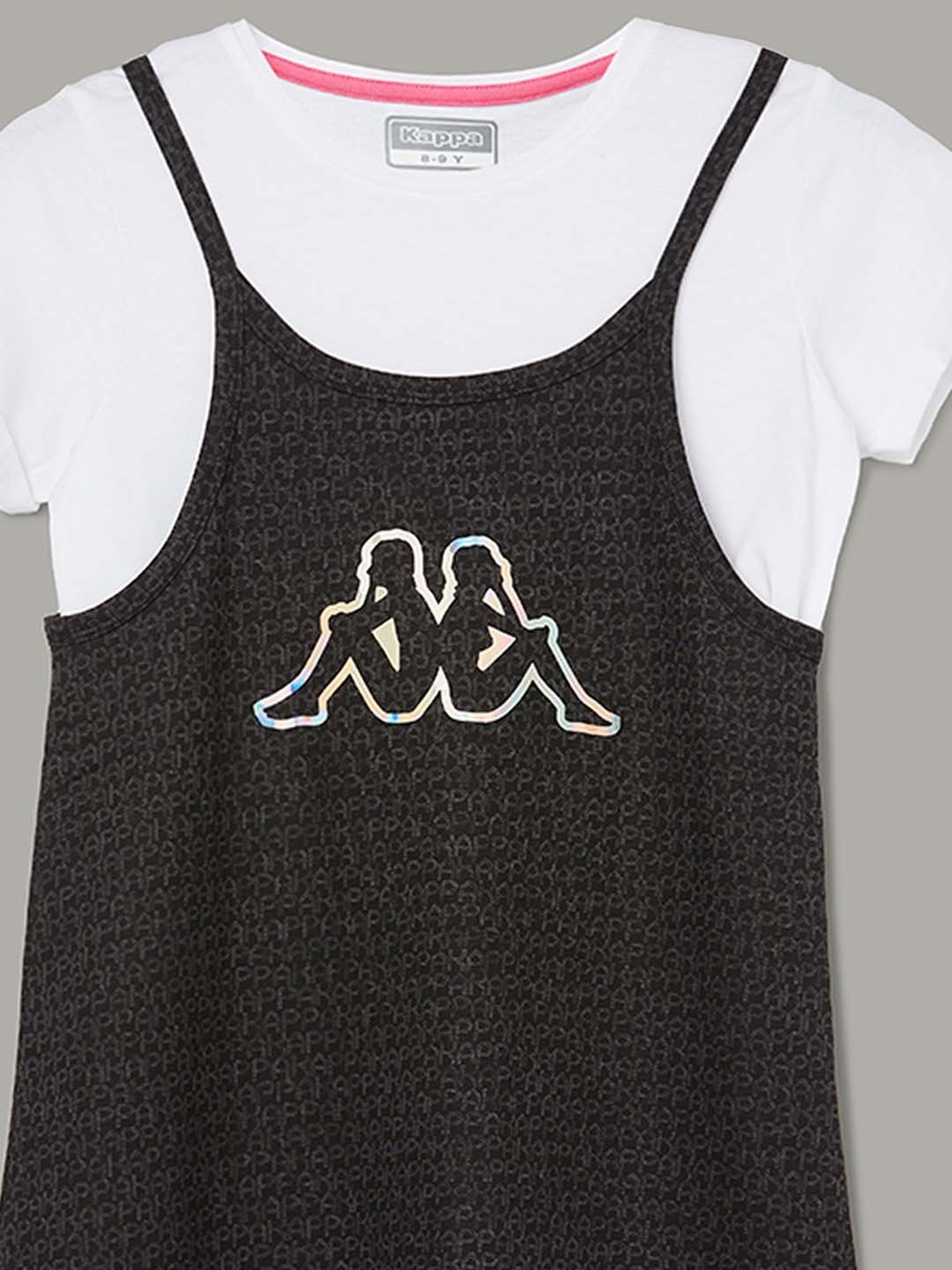 KAPPA Kids Black & White Cotton Printed Dress Set