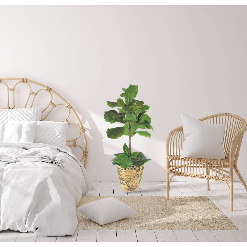 40" Artificial Fig Tree in Natural Basket - LCG Florals