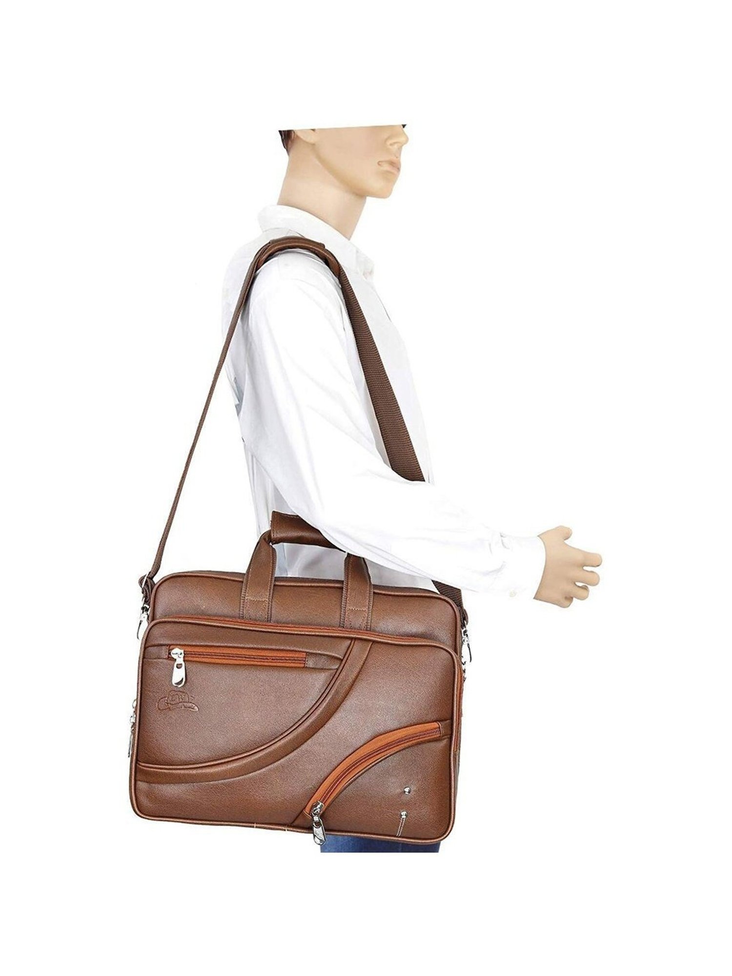 Priority Navy Synthetic Medium Messenger Bag