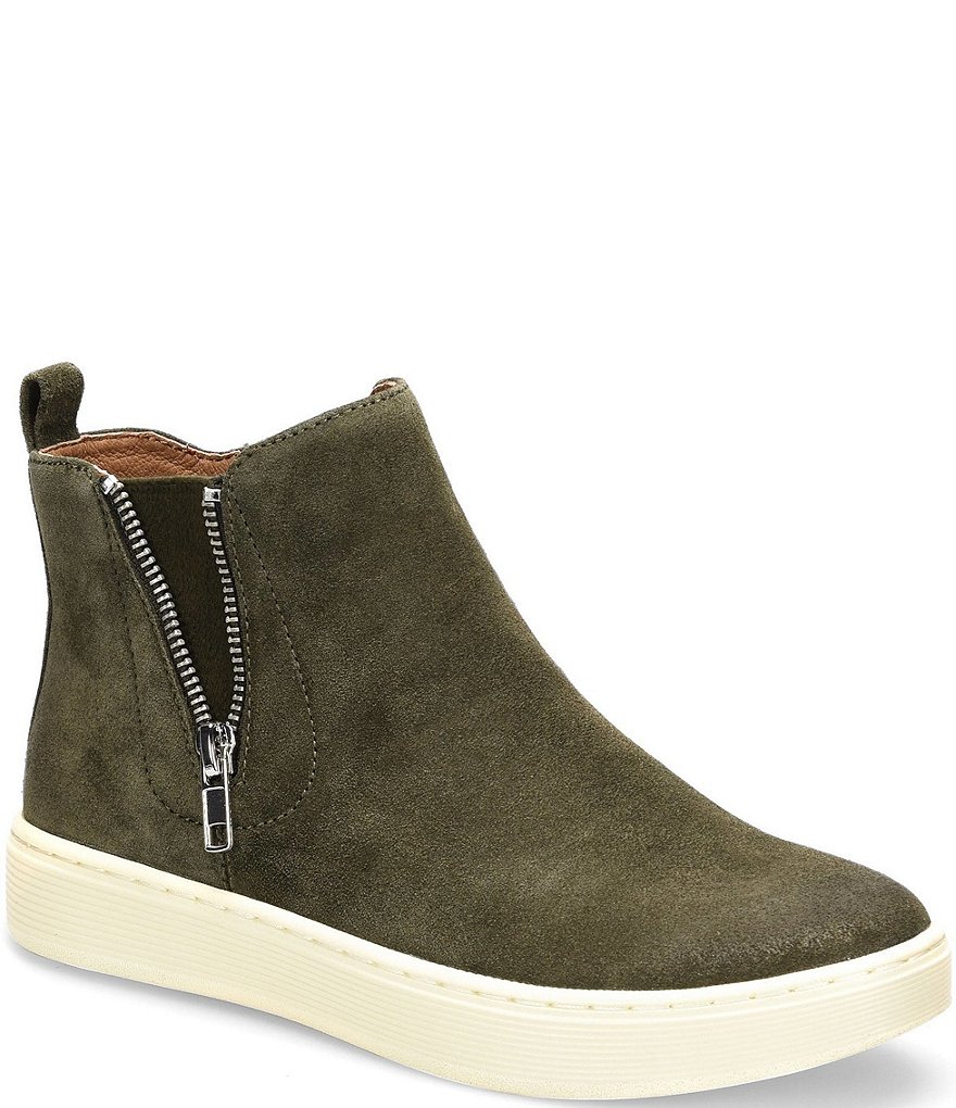 Sofft Britton Zip Waterproof Suede High-Top Sneakers