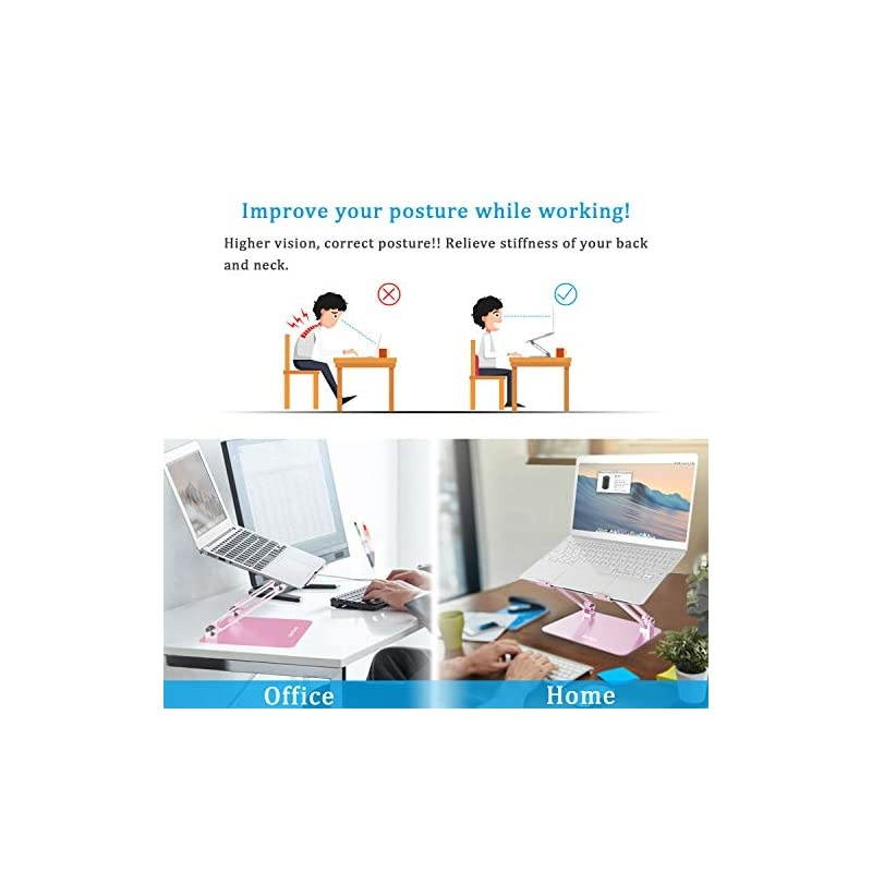 Laptop Stand  Laptop Holder MultiAngle Stand with HeatVent to Elevate Laptop Adjustable Notebook Stand for Laptop up to 17 inches Compatible for MacBook HP Laptop and so on Space Gray