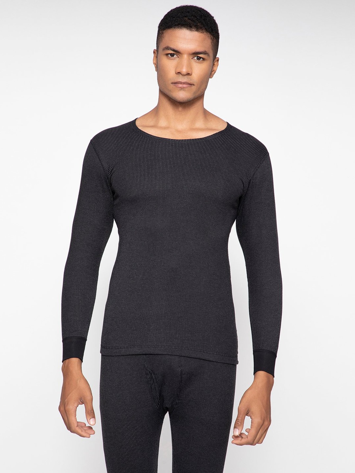 Sporto Black Striped Thermal Top