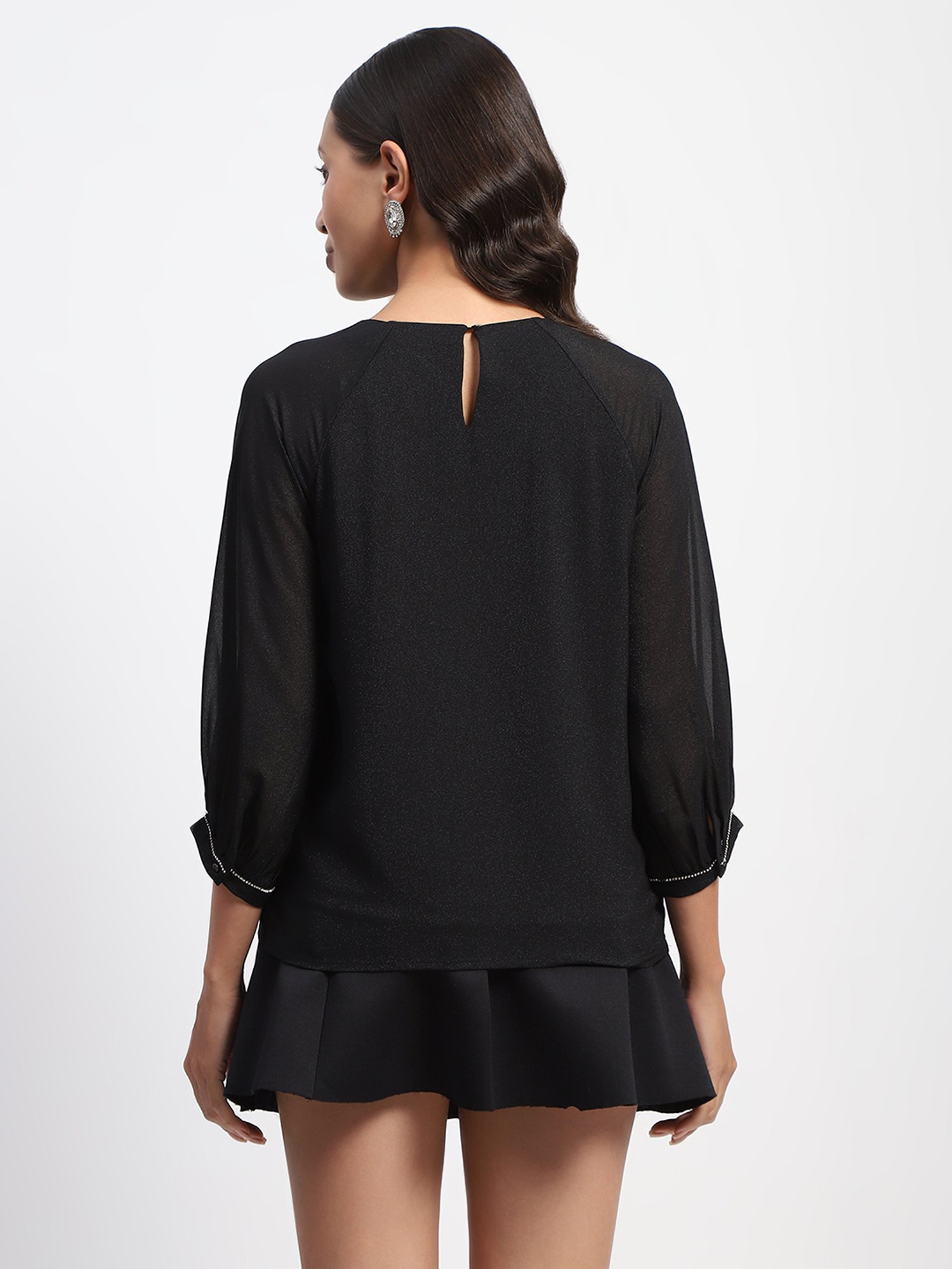 MADAME Black Embellished Top