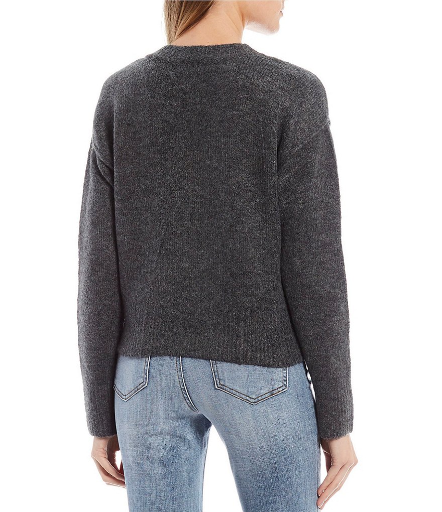 GB Round Neck Fuzzy Eyelash Sweater