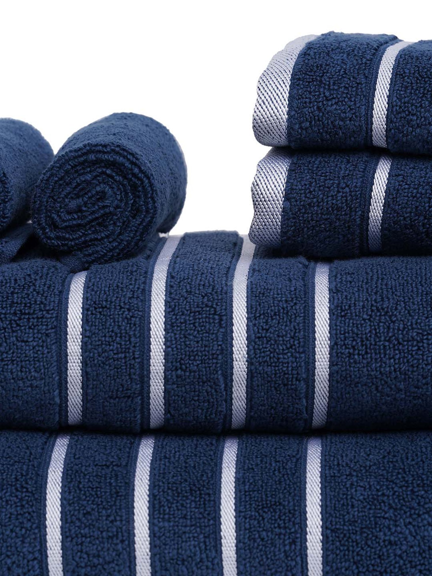 Mark Home Simply Soft Navy Cotton 500 GSM Zero Twist Anti Bacterial Bath Linen Set