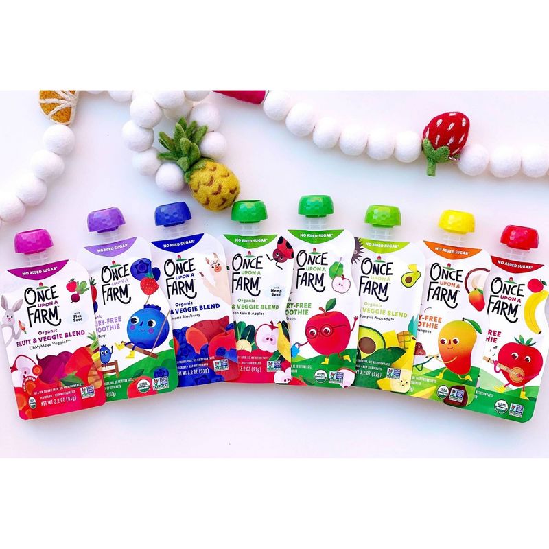 Once Upon a Farm Organic Dairy-Free Strawberry Banana Swirl Kids' Smoothie - 4oz Pouch