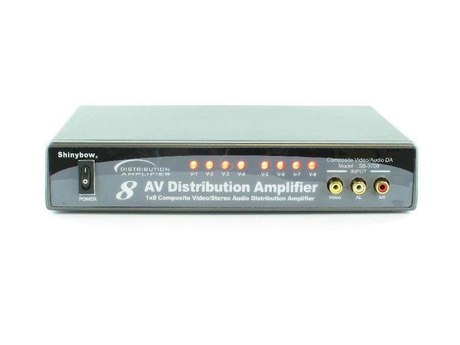 1x8 1:8 AV COMPOSITE RCA DISTRIBUTION AMPLIFIER SB-3708