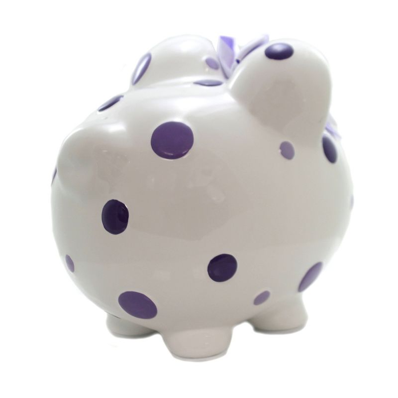 Bank 7.75" Purple Multi Dot Bank Piggy Money Saving  -  Decorative Banks