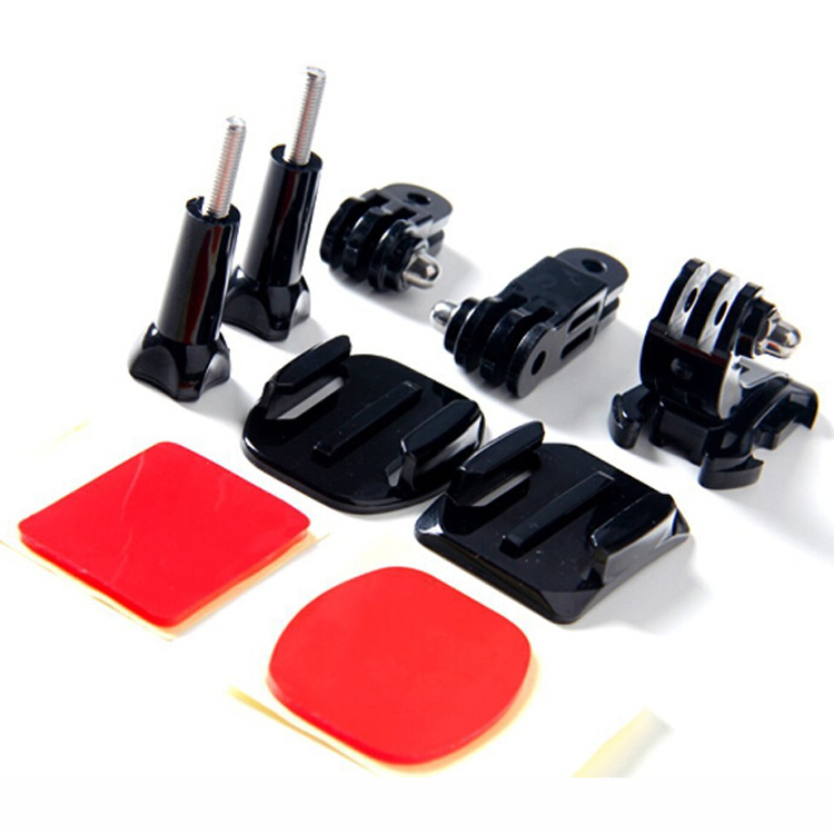Adjustable Helmet Front Adhesive Mount Shoot Set for Gopro HD Hero 3+ 3 2 1 - Black GP019