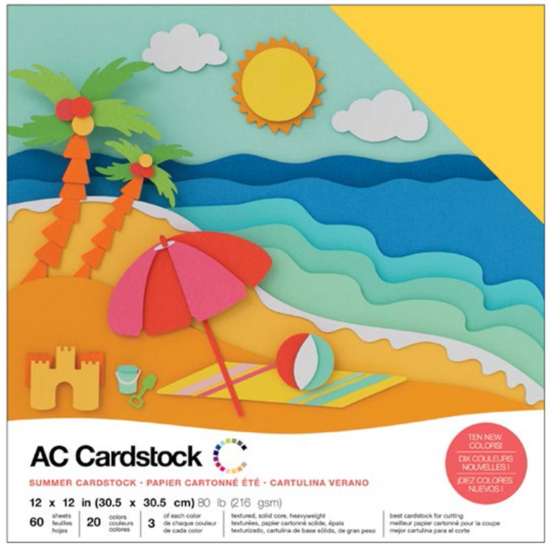American Crafts Variety Cardstock Pack 12"X12" 60/Pkg-Summer