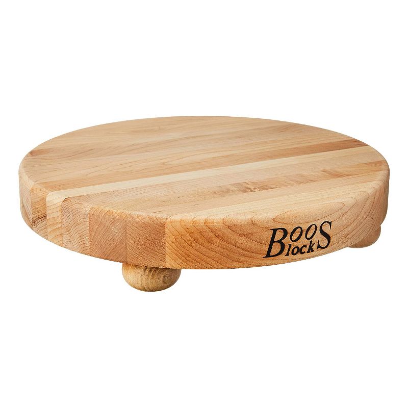 John Boos B12R Board Wooden 12 Inch Diameter 1.5 Inch Thick Round Circular Carving Cutting Board, Maple Wood