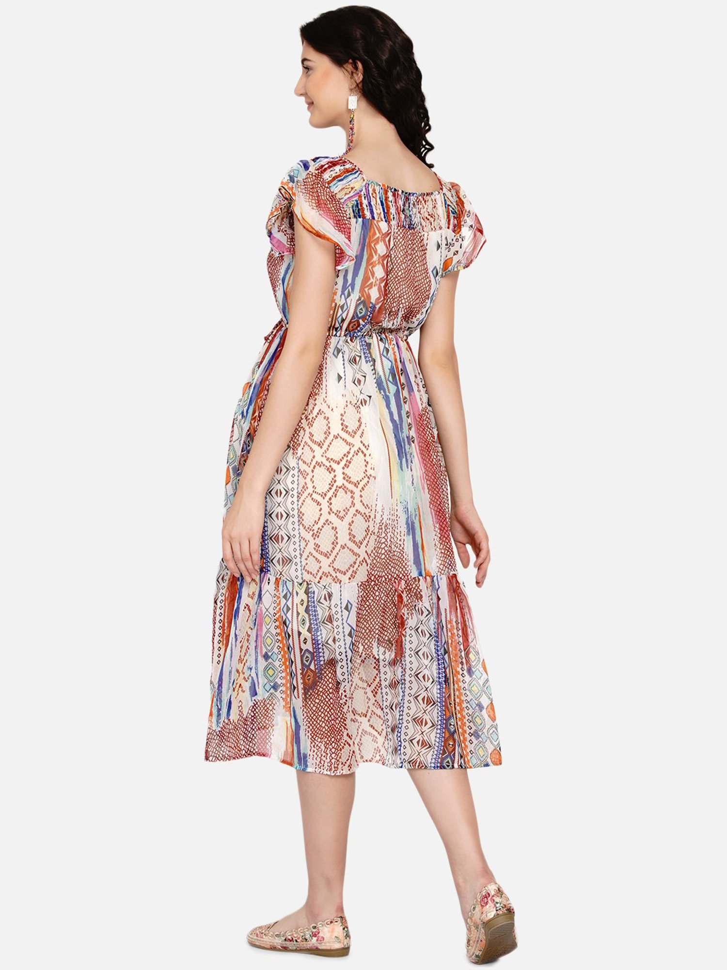 Mine4Nine Multicolor Printed Maternity Dress