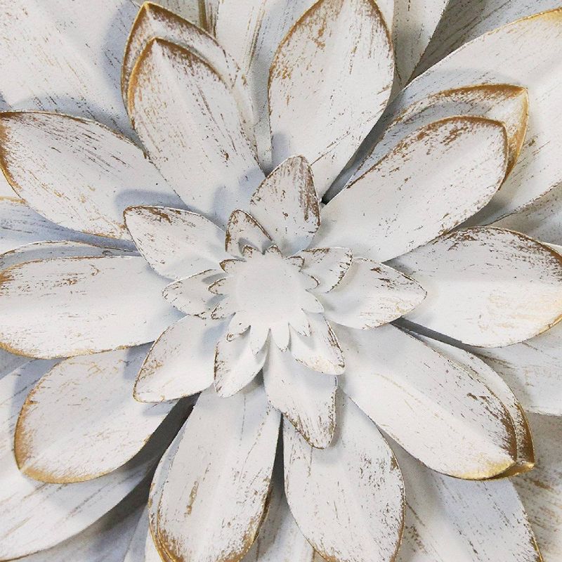 19.29" Metal Flower White - Stratton Home Décor