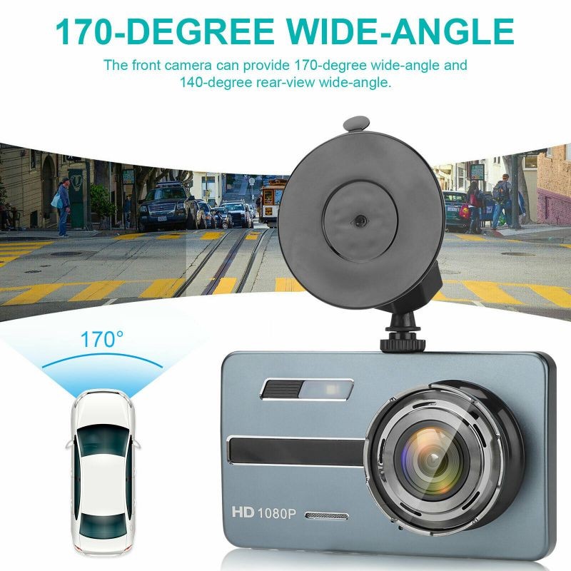 4.5" Dual Lens Front  Rear Camera Car DVR Dash Cam Video Recorder Night Vision