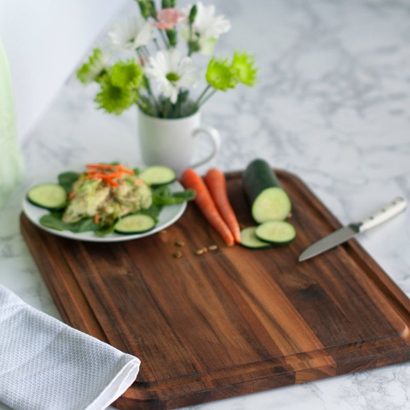 Architec Madeira Teak Edge-Grain Extra Large Utility Cutting Board  15"x17.75"x.75"
