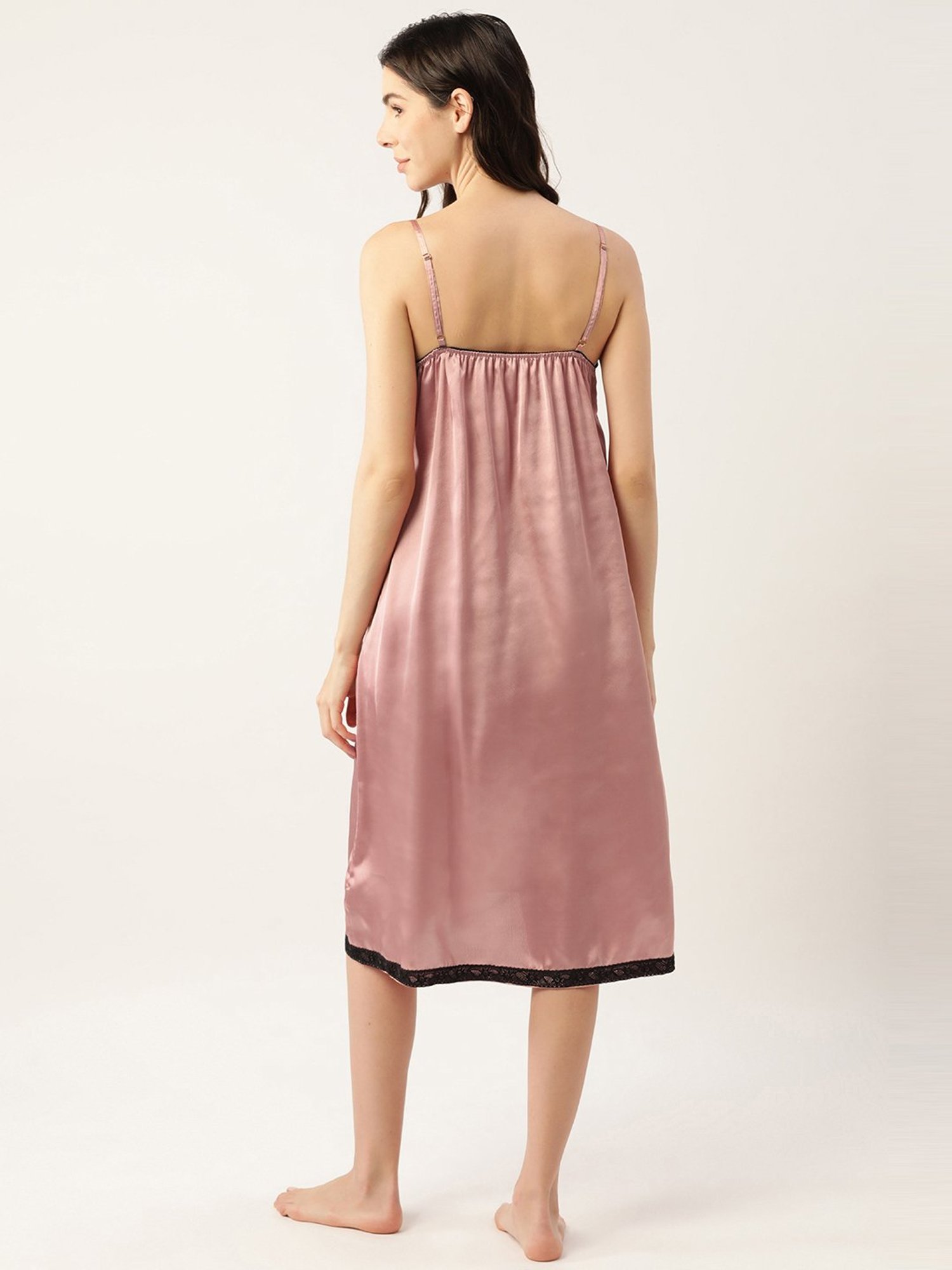 Ms.Lingies Pink Lace Work Nighty