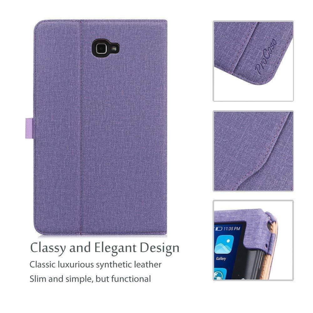 ProCase Samsung Galaxy Tab A 10.1 Case - Stand Folio Case Cover for Galaxy Tab A 10.1" Tablet SM-T580 T585 T587 (NO S Pen Version), with Multiple Viewing Angles, Document Card Pocket -Purple
