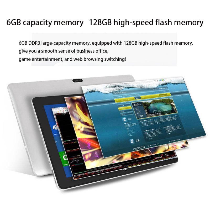Lemonra Tablet PC 2-in-1 Laptop Cherry Trail X5-Z8350 Quad Core 8th HD Graphics 10.1" Full 1920*1080 HD Display IPS Screen, 4GB DDR3L Memory 64GB Flash eMMC Windows 10 Ultrabook with Magnetic Keyboard