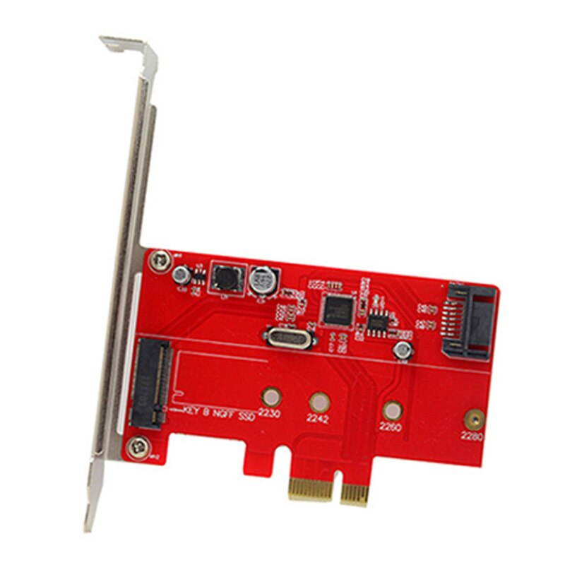 M.2 NGFF B/M-key SATA SSD to PCI-E Express 3.0 x4 Adapter ASM1061 Chipset with Bracket