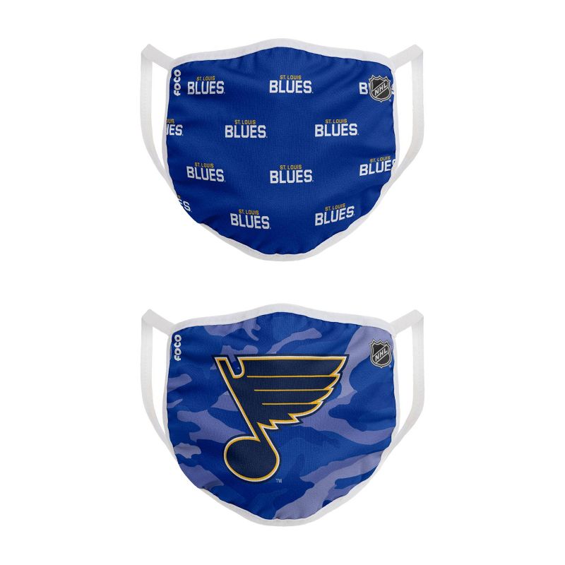NHL St. Louis Blues Youth Clutch Printed Face Covering - 2pk