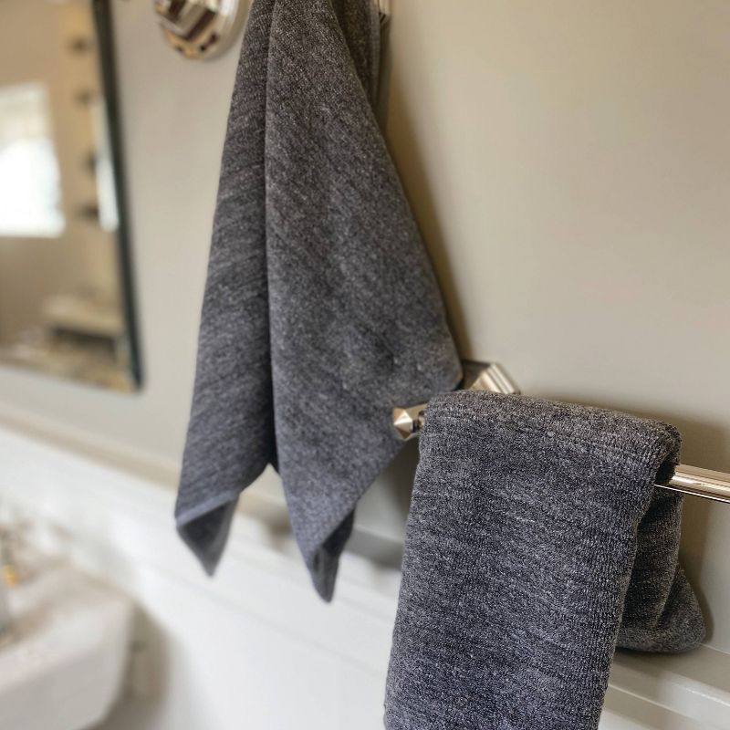 3pc Eco Melange Rayon from Bamboo Cotton Bath Towel Set Charcoal - BedVoyage