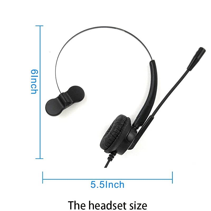 4 Pin RJ9 Telephone Headset for Landline Desk Phones (H510-RJ)