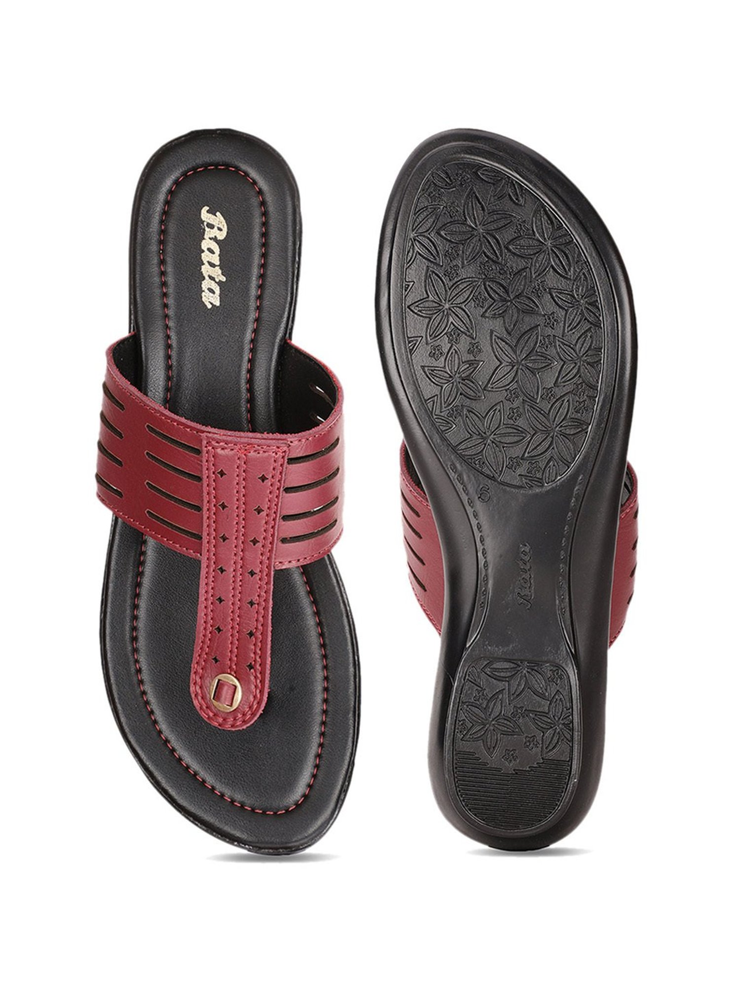 Bata Women's Red Thong Wedges