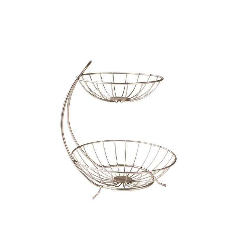 Spectrum Bloom Arched 2-Tier Steel Fruit Server - Satin Nickel
