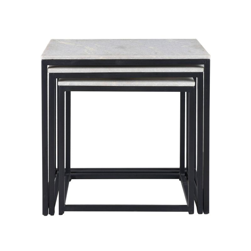 Set of 3 Ponga Nesting Tables Black - Treasure Trove Accents