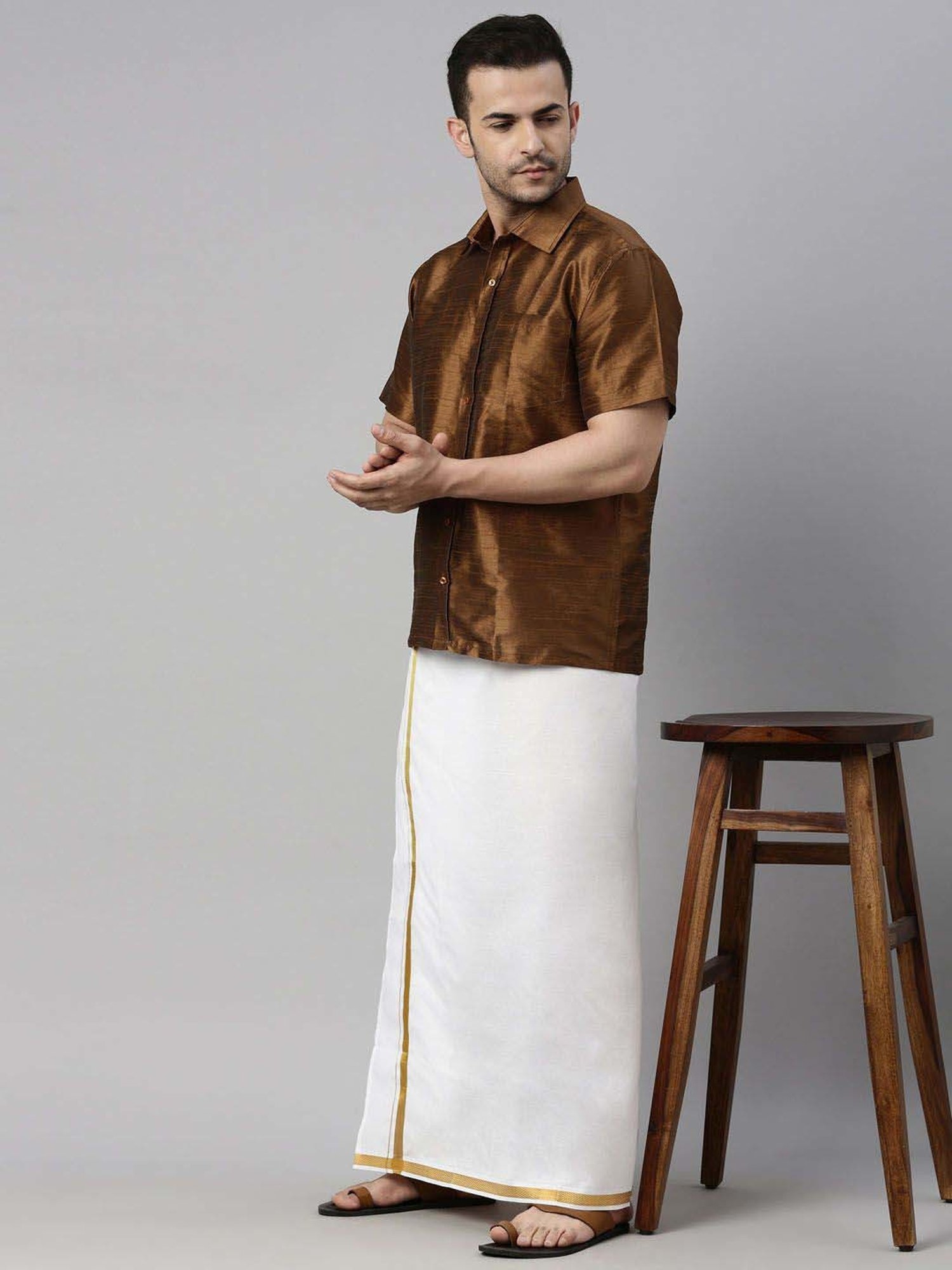 Ramraj Light Pink Regular Fit Shirt