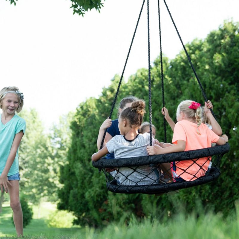 Web Riderz Outdoor Backyard 600-Pound Capacity Nylon Rope Saucer Basket Hammock Tree Swing for Kids, Toddlers, and Adults