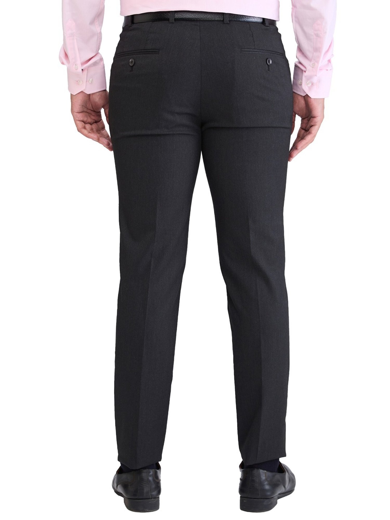 Park Avenue Grey Super Slim Fit Texture Trousers