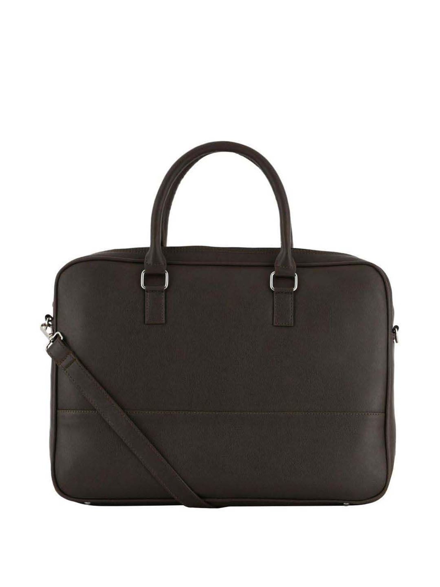 Baggit Brown PVC Solid Laptop Messenger Bag