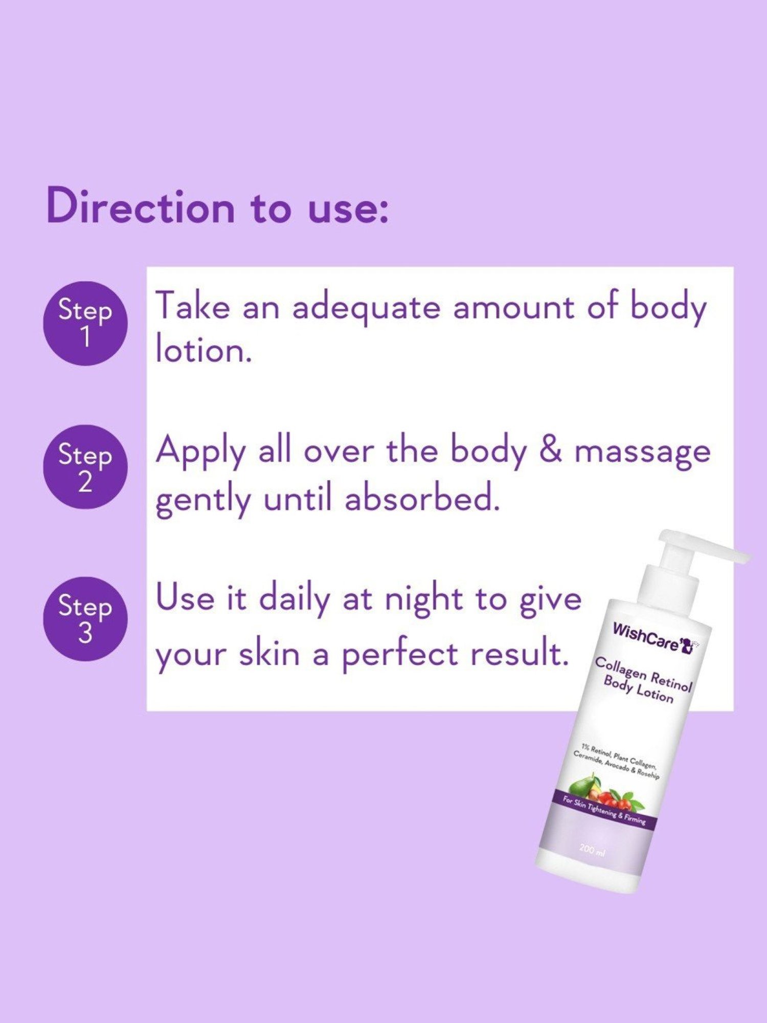 Wishcare Ceramide, Avocado & Rosehip Collagen Retinol Body Lotion - 200 ml