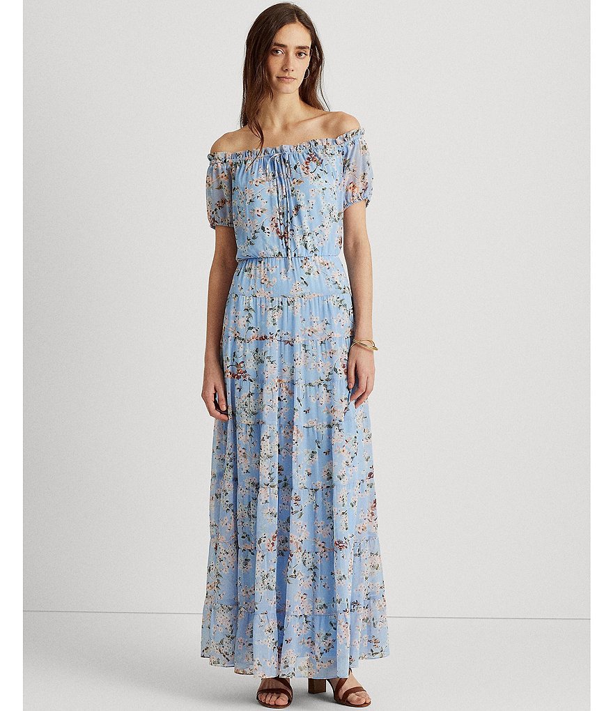 Lauren Ralph Lauren Floral Tiered Georgette Maxi Dress