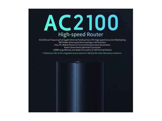 Xiaomi AC2100 High-speed Router Dual Frequency Band WiFi 128MB 2.4GHz 5GHz 360&deg; Coverage Dual Core CPU MU-MIMO Game Remote APP Control US Plug