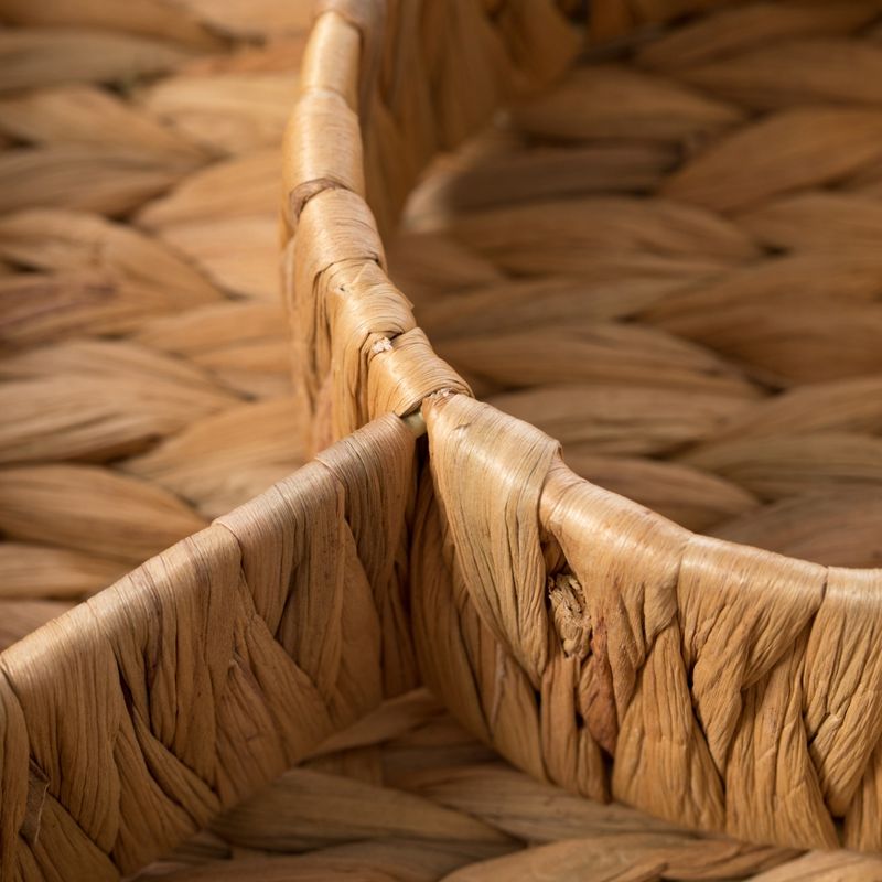 Vintiquewise Decorative Woven Water Hyacinth Round Severing Tray, 5 Compartment Organizer