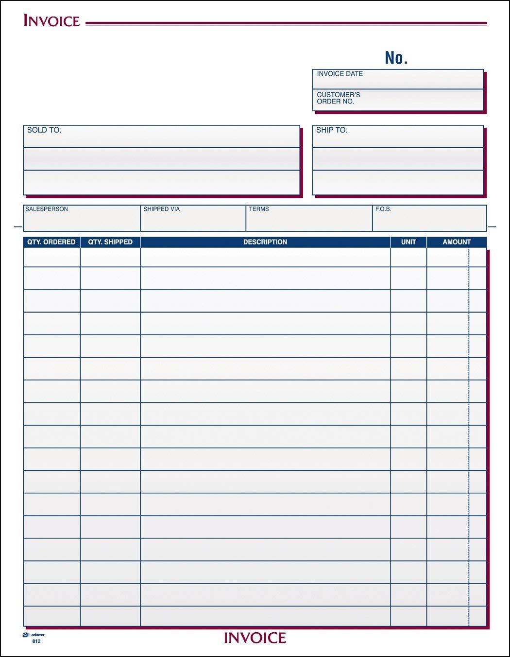 Adams Invoice Unit Set, 3-Part, Carbonless, 8.5 x 11.44 Inch, 100-Pack, White and Canary and Pink (NC3812)