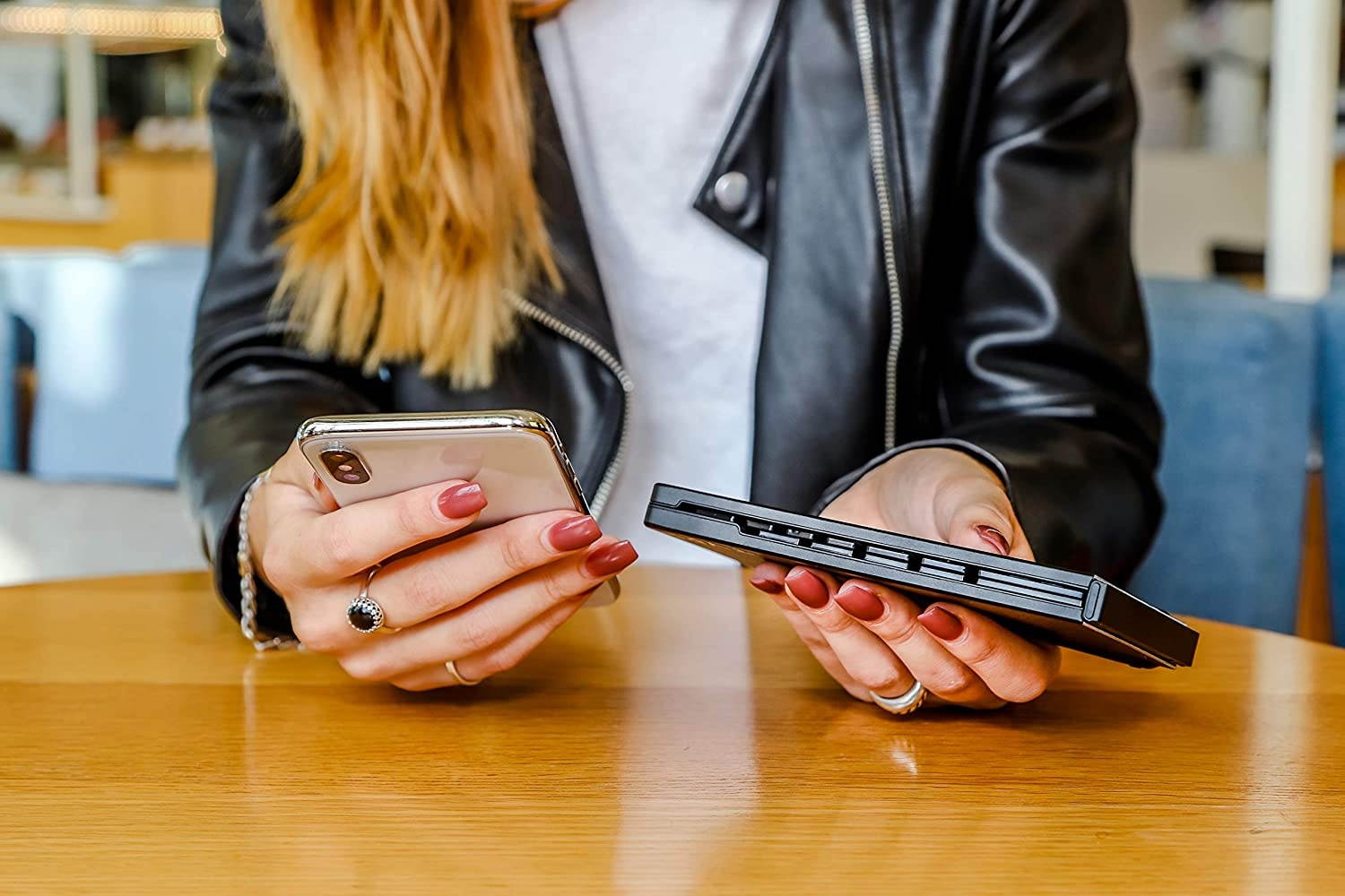 Type Wireless Keyboard (Marble Black)- Foldable, Pocket Size, Bluetooth, for Smart Phones and Tablets, 60 Days of Battery on Standby and 2-3 Weeks of Battery Power While in Continuous use, Aluminum.
