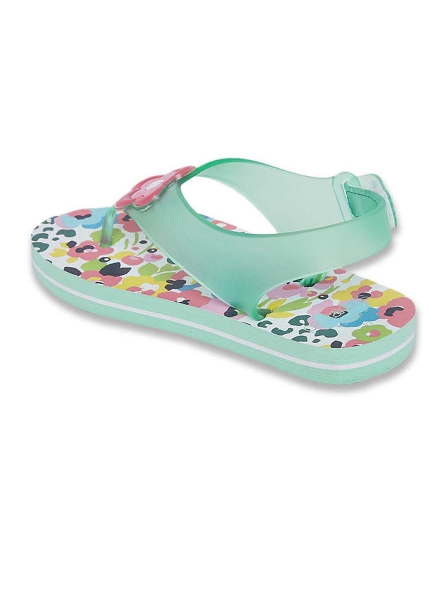 Pantaloons Junior Green & Pink Flip Flops