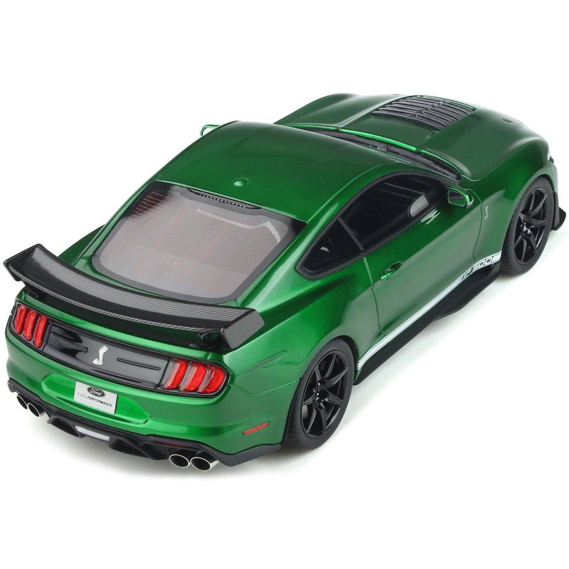 2020 Ford Mustang Shelby GT500 Candy Apple Green Metallic with White Stripes 1/18 Model Car by GT Spirit