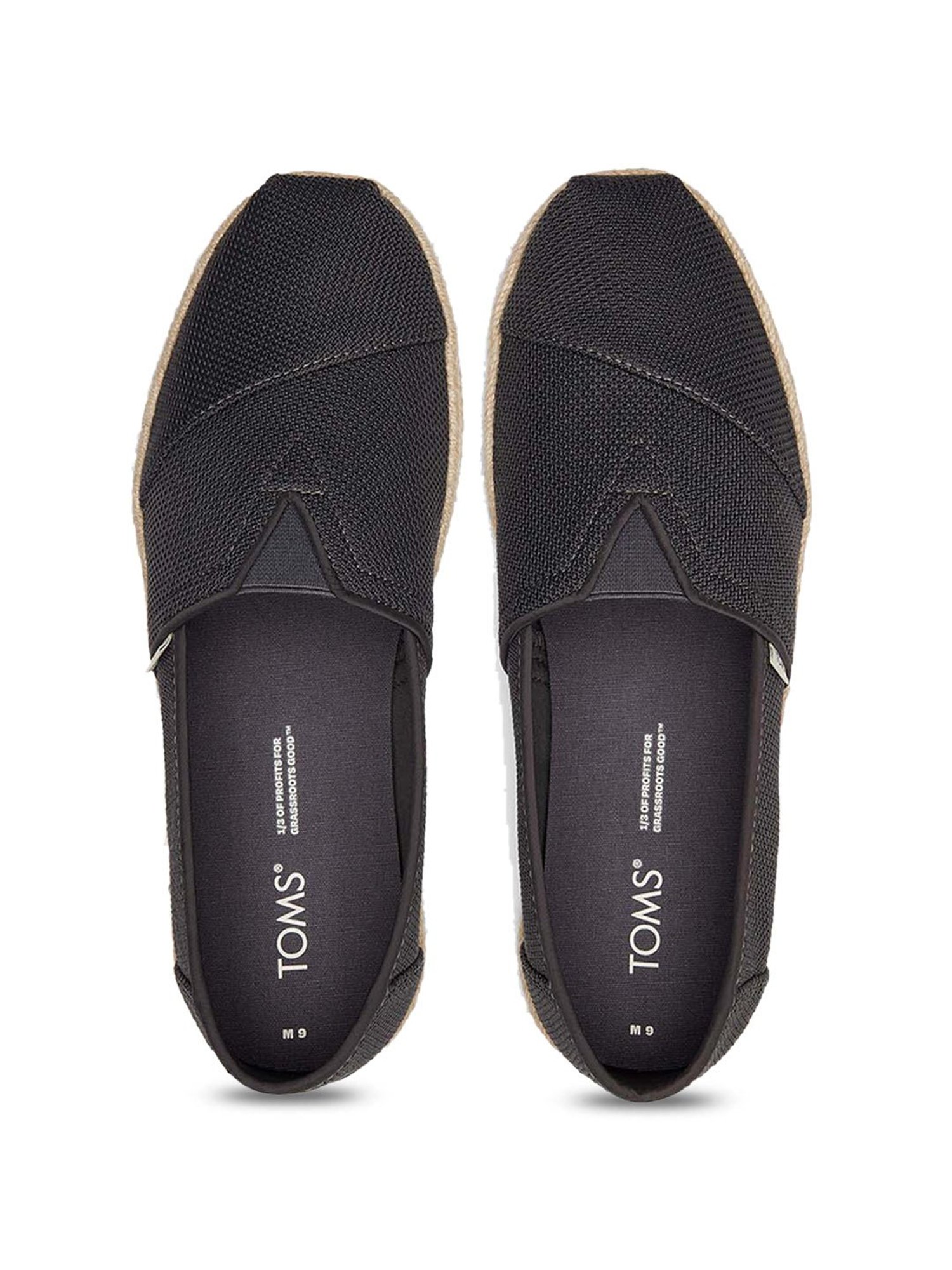 TOMS Men's Alpargata Rope Ink Black Espadrille Shoes