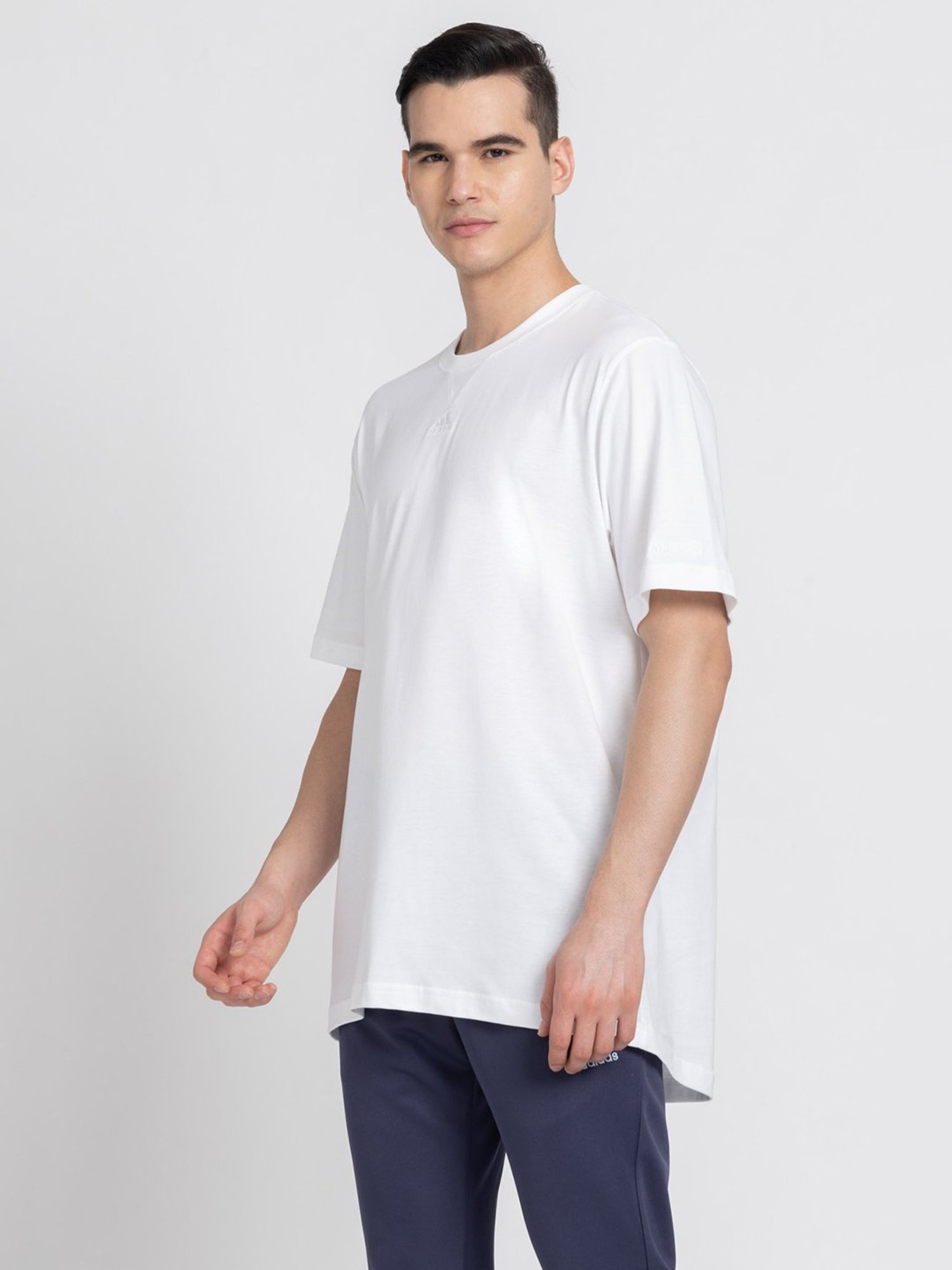 adidas ALL SZN White Loose Fit Cotton Crew T-Shirt